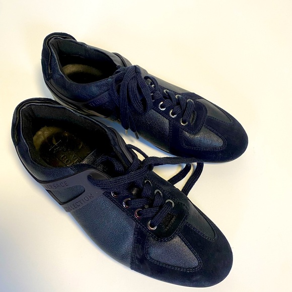 Versace Collection sneakers navy color shoes size 8 - Picture 1 of 14